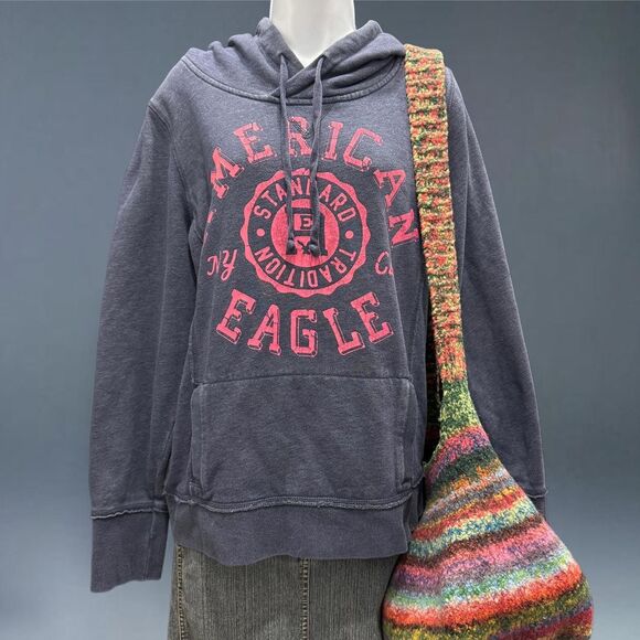 American Eagle Graphic Hoodie XL Fleece Pullover - Picture 1 of 8